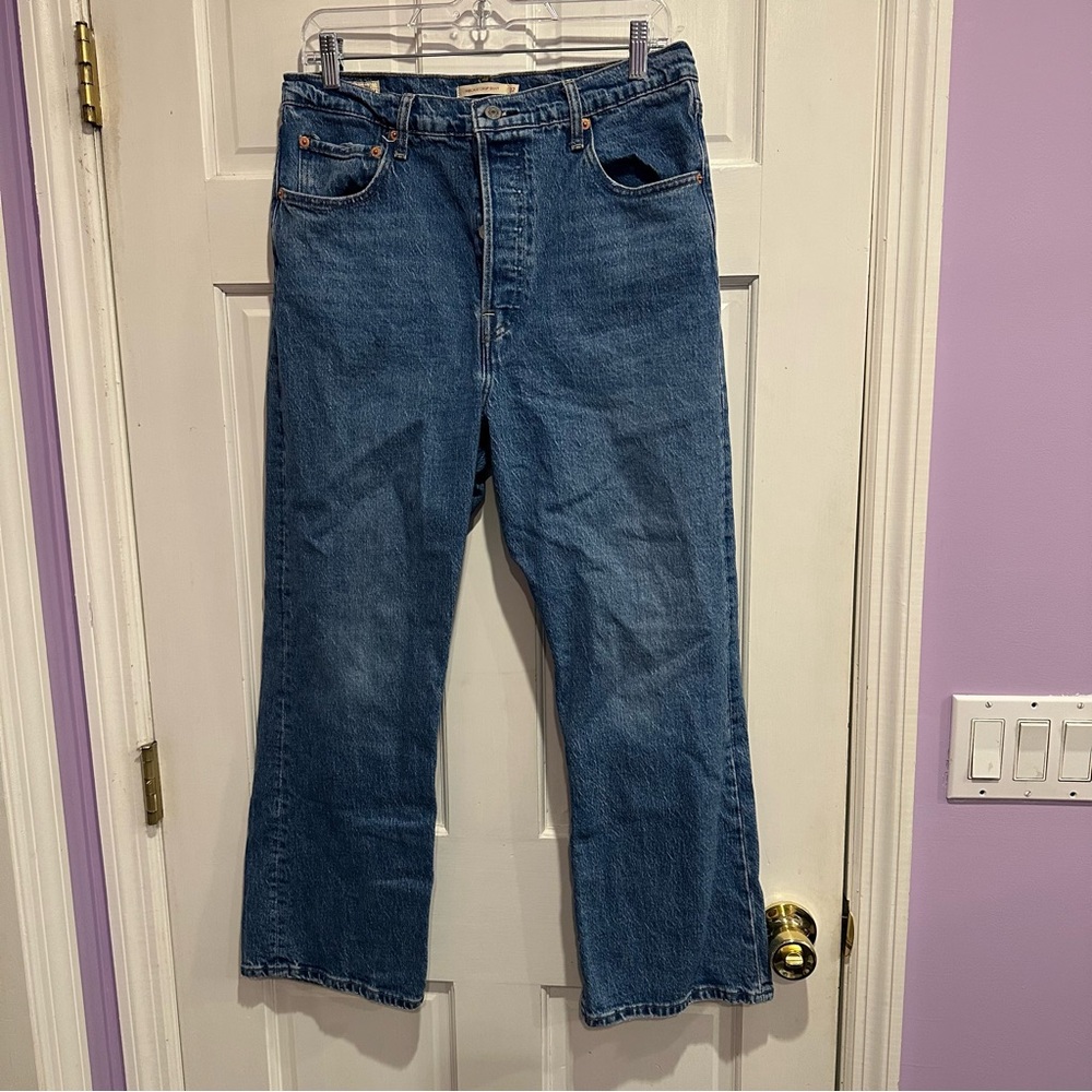 Levi’s Ribcage Crop Boot Jeans W32 Blue